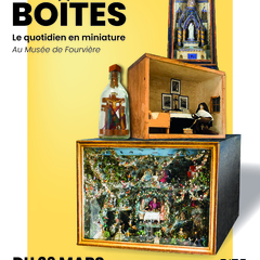 Affiche de l'exposition "Sacrées Boîtes"