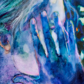 Copyright Sarah Jérôme, Aura, peinture à l’huile sur papier calque, 152,5 x 120cm, 2025, courtesy H Gallery