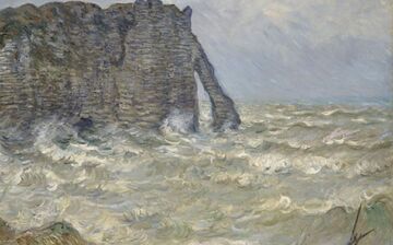 Mer agitée à Étretat